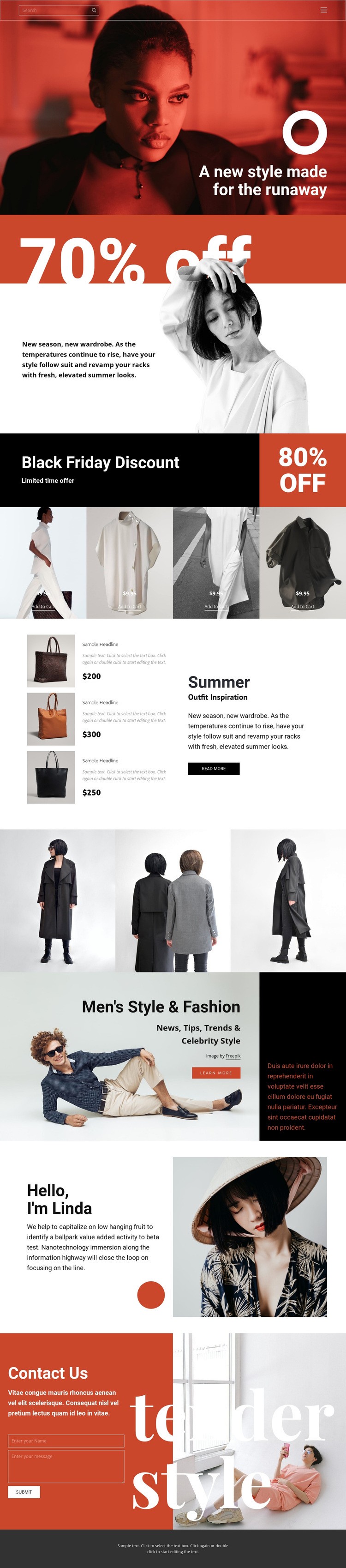 Mode superförsäljning Html webbplatsbyggare