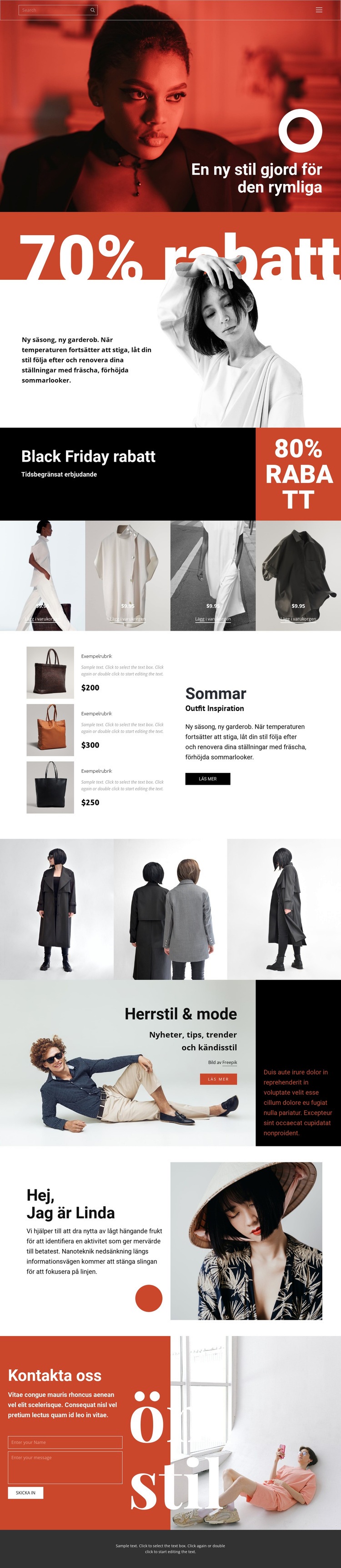 Mode superförsäljning CSS -mall