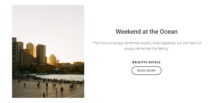 Weekend at the ocean Elementor Template Alternative