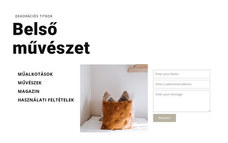 Belső művészet HTML Sablon