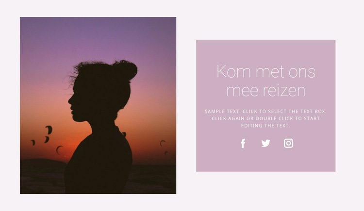 Reis met een persoonlijke gids Website ontwerp