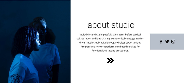 Our studio in social One Page Template