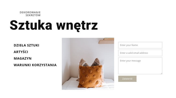 Sztuka wnętrz Kreator witryn internetowych HTML