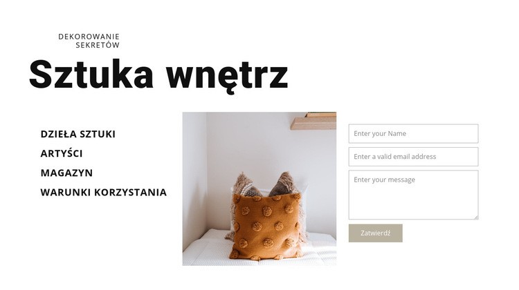 Sztuka wnętrz Projekt strony internetowej