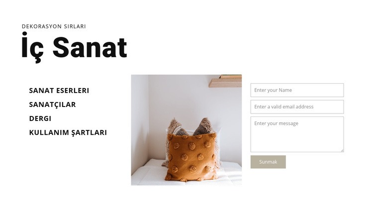 İç sanat Web Sitesi Mockup'ı