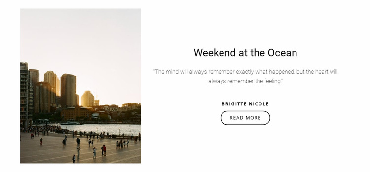 Weekend at the ocean Website Builder Templates