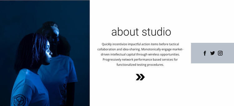 Our studio in social Landing Page