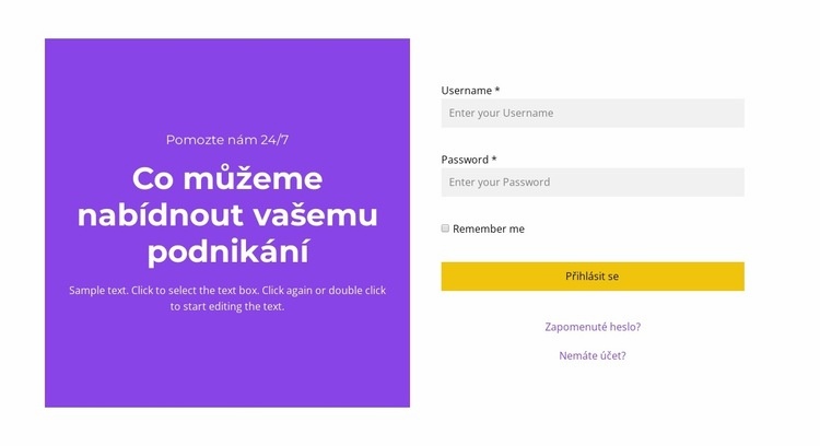 Přihlaste se k účtu Šablona HTML