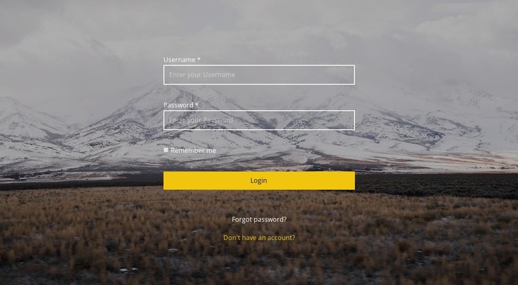 Login on image background CSS Template