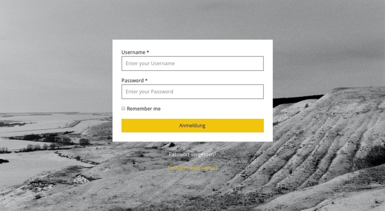 Anmeldeseite CSS-Vorlage