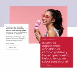 Helados Naturales: Página De Destino Profesional Personalizable