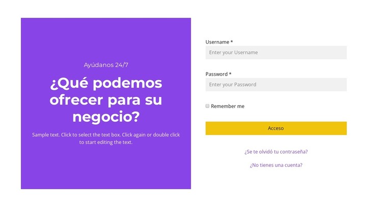 Iniciar sesión en la cuenta Plantilla HTML