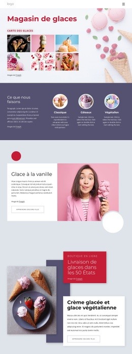 Commander Une Glace En Ligne - Page De Destination Prête À L'Emploi