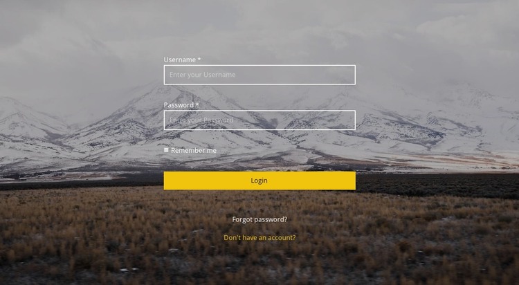 Login on image background HTML Template
