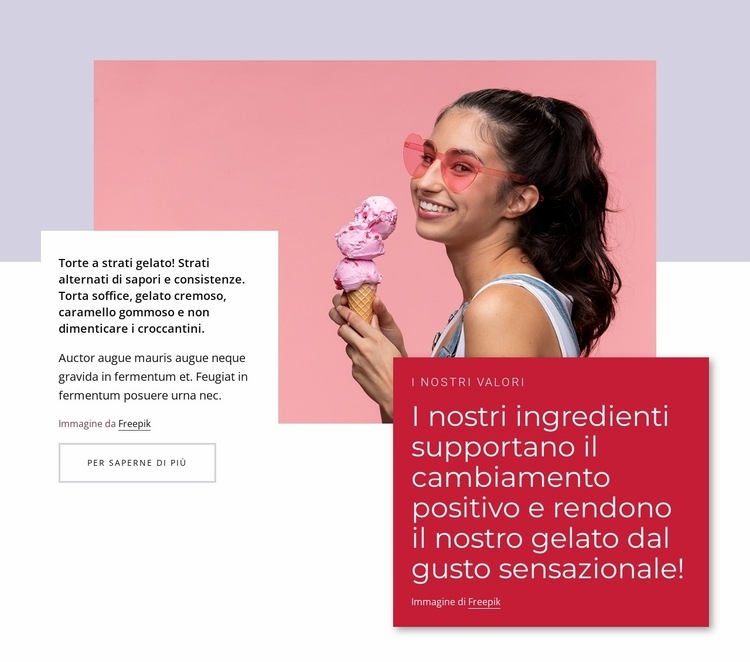 Gelato naturale Costruttore di siti web HTML