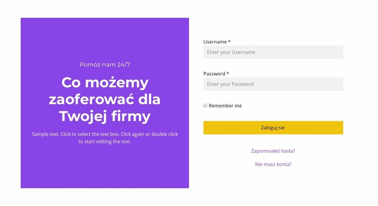 Zaloguj się do konta Szablon Joomla