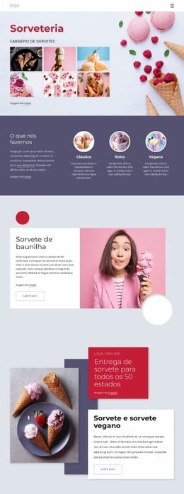 CSS Grátis Para Encomende Sorvete Online