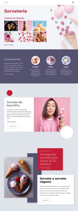 Encomende Sorvete Online - Download De Modelo HTML