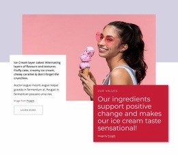 Multipurpose Web Page Design For Natural Ice Cream