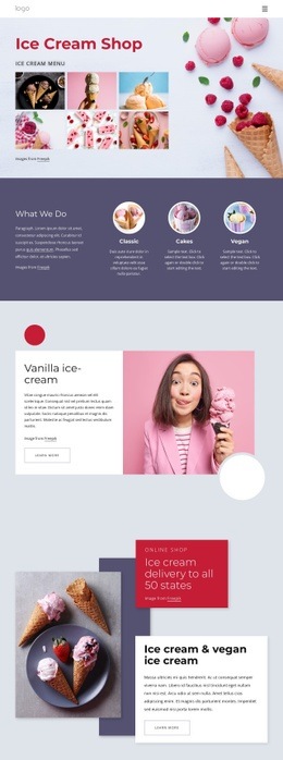 Order Ice Cream Online - HTML Page Template