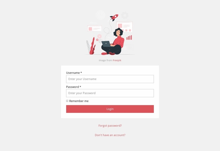 Login Page Website Template