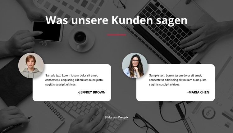 Testimonials auf Bildhintergrund CSS-Vorlage