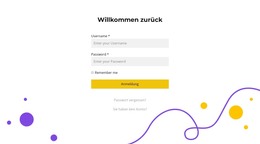 Login Formular - Einseitenvorlage