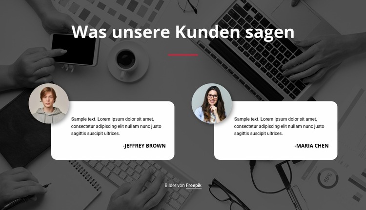 Testimonials auf Bildhintergrund Joomla Vorlage