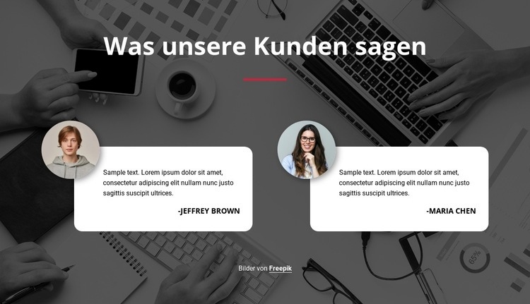 Testimonials auf Bildhintergrund Website Builder-Vorlagen