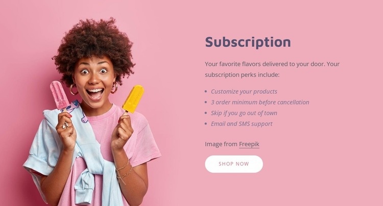 Subscription Elementor Template Alternative