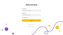 Login Form - One Page Template