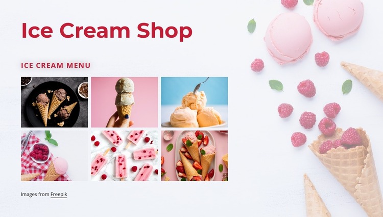 Ice cream shop Html Website Builder