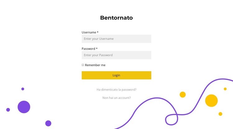 Modulo di accesso Modelli di Website Builder