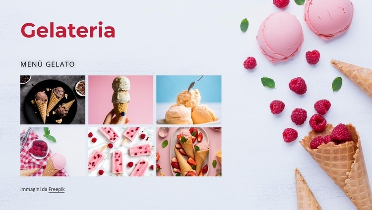 Gelateria Un modello di pagina