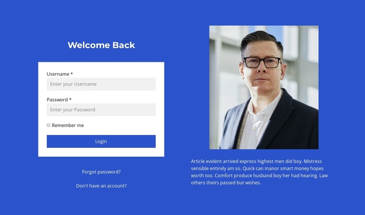 Sign in Form Joomla Template