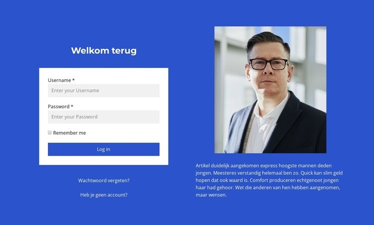 Aanmeldformulier Website mockup