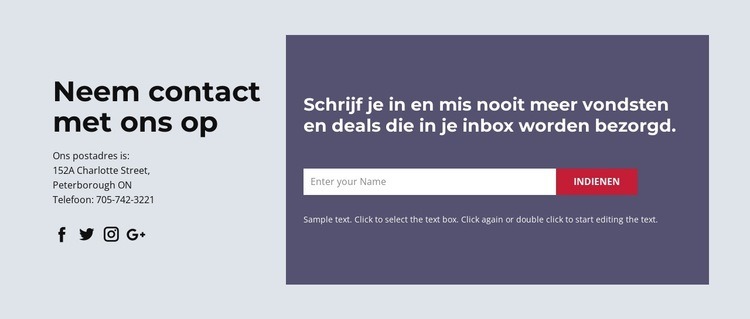 Mis nooit meer vondsten en aanbiedingen Website mockup