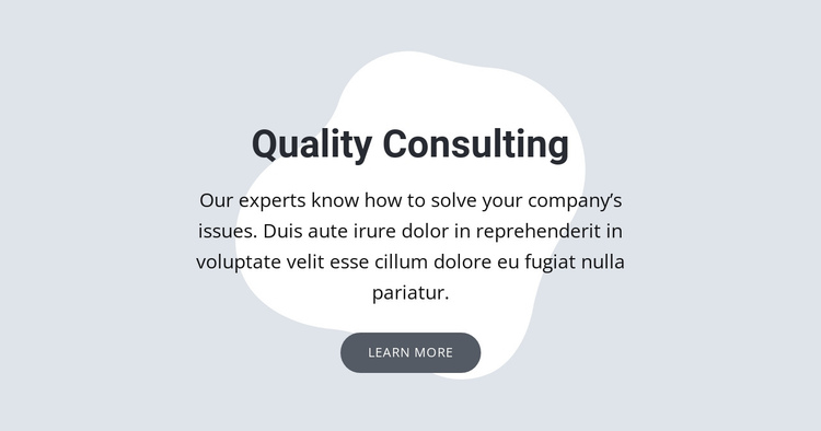 Quality consulting One Page Template