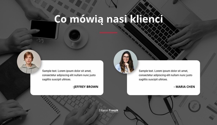 Referencje na tle obrazu Makieta strony internetowej