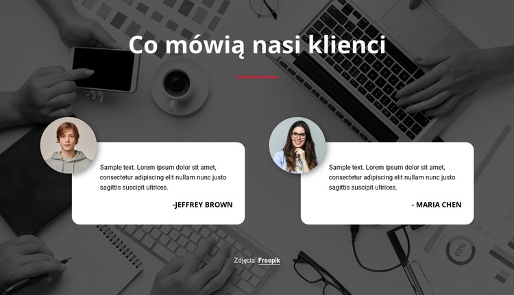 Referencje na tle obrazu Szablon witryny sieci Web