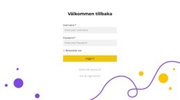 Inloggningsformulär - Mall För En Sida