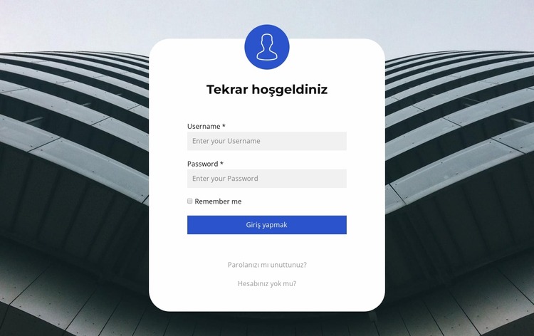 Giriş Formu Joomla Şablonu