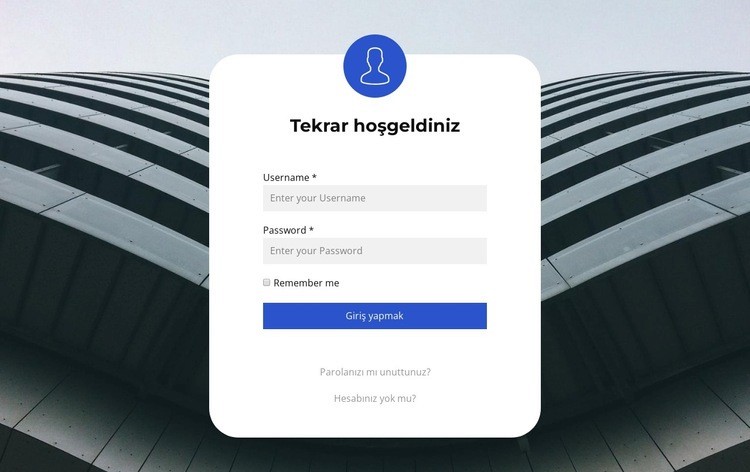 Giriş Formu Web Sitesi Oluşturucu Şablonları