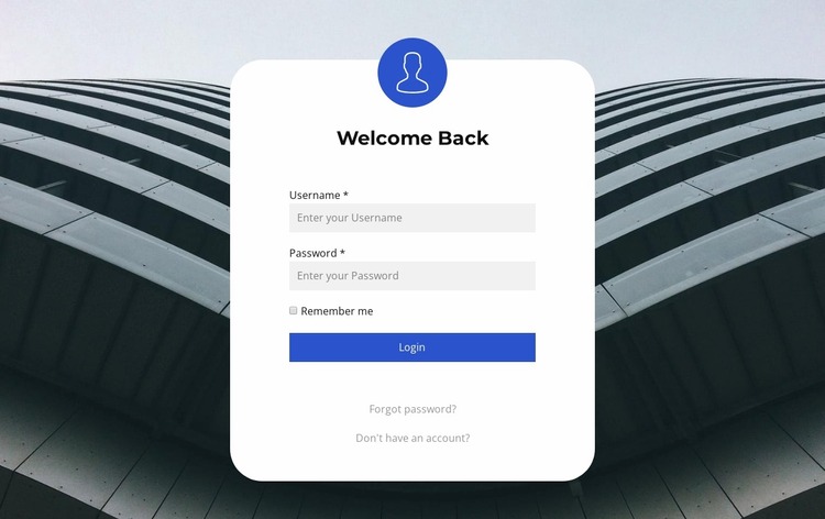 Log in Form Website Mockup