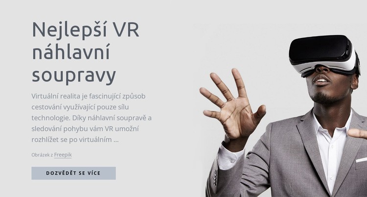 Technologie virtuální reality Šablona webové stránky