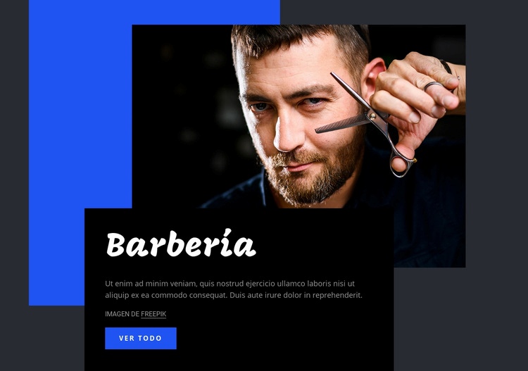 barbería Maqueta de sitio web