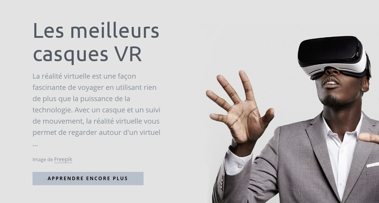Technologie de réalité virtuelle Modèle de site Web