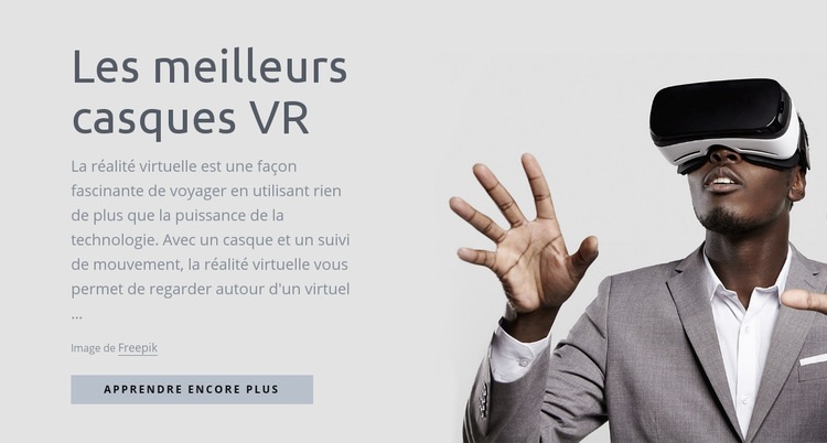 Technologie de réalité virtuelle Page de destination