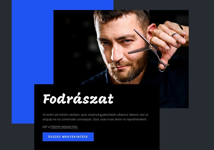 fodrászat Weboldal sablon