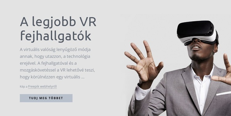 Virtuális valóság technológia Weboldal sablon